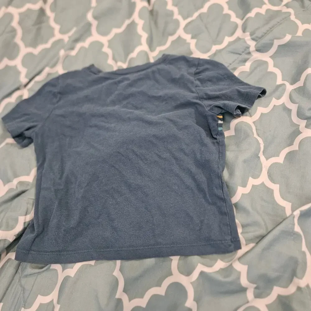 Old Navy Toddler Boys Striped T Shirt Blue Short Sleeve 18-24M